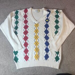Vintage Augusta National Golf Shop Argyle Pattern Sweater ADULT XL